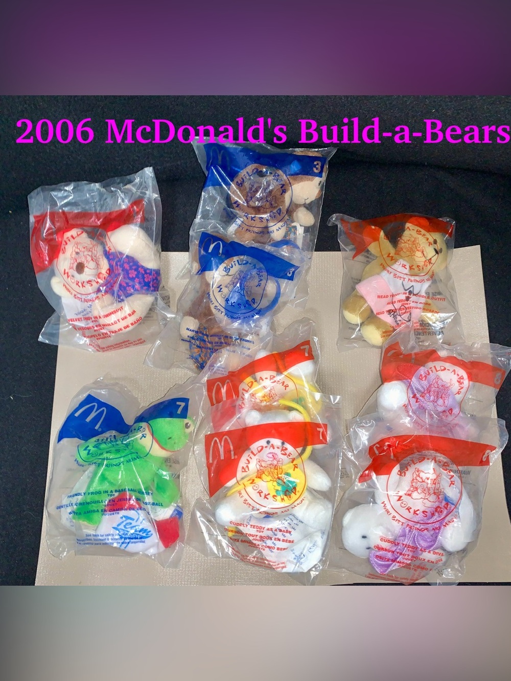 2006 McDonald’s Build-A-Bear Workshop Happy Meal Plush Lot (9)